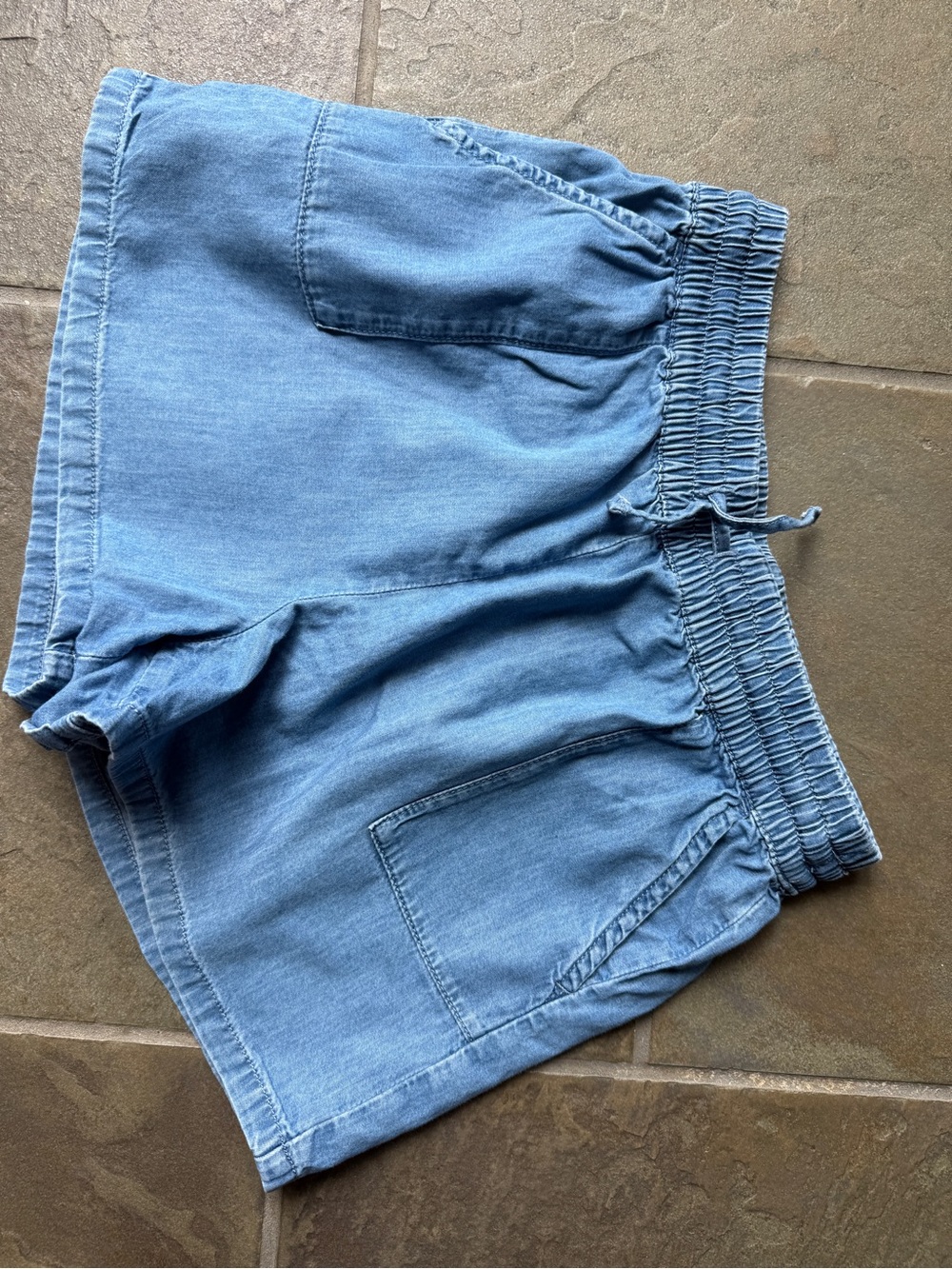 Janie and Jack Light Blue Denim Shorts with Drawstring 10